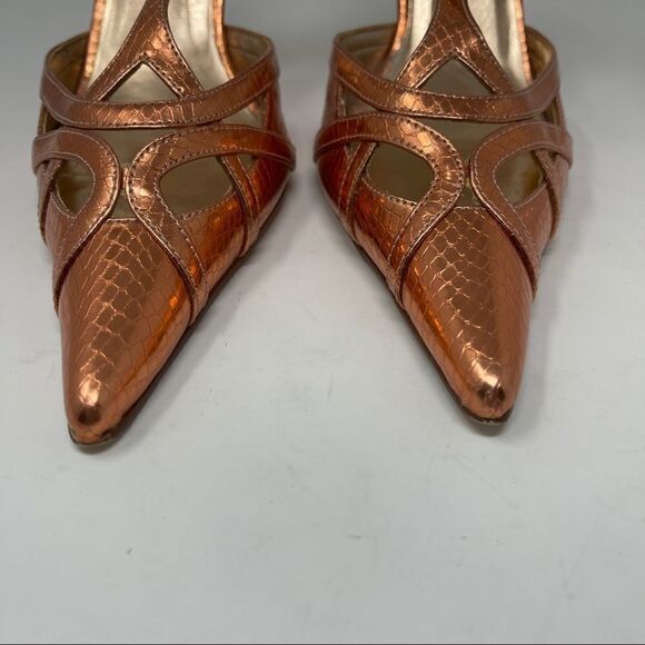 Chinese Laundry Copper Metallic Party Shoes Stilleto Strappy Women’s Size 7M - Picture 3 of 7
